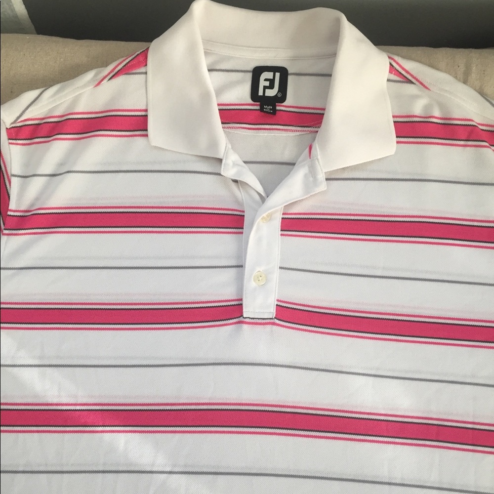 FootJoy Golf Shirt Pink and White | Size 2XL
